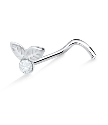 Fruit n Leaves Silver Curved Nose Stud NSKB-670